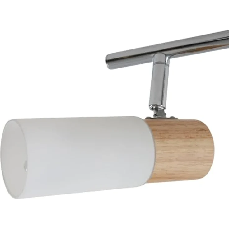 Lindby Deckenlampe Holz & Marmoriertes Glas, Schwenkbar und Drehbar, 3x E14 max. 5W, Deckenstrahler in Silber – Bild 5