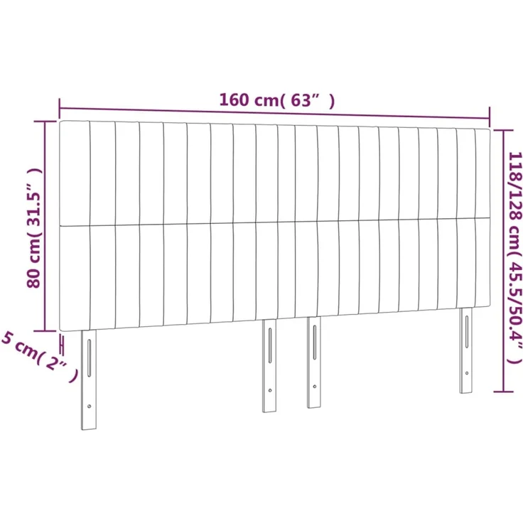 vidaXL Kopfteile 4 Stk. Taupe 80 x 5 x 78/88 cm Stoff 3116580 – Bild 8