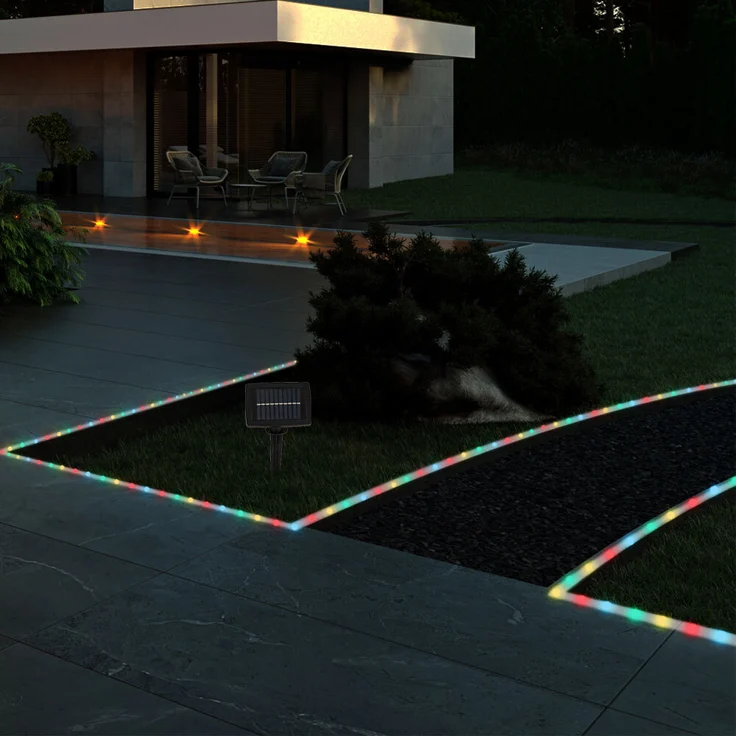 Globo LED Solar Lichtschlauch für Außen mit RGB Beleuchtung, Länge 4,9 Meter – Bild 3