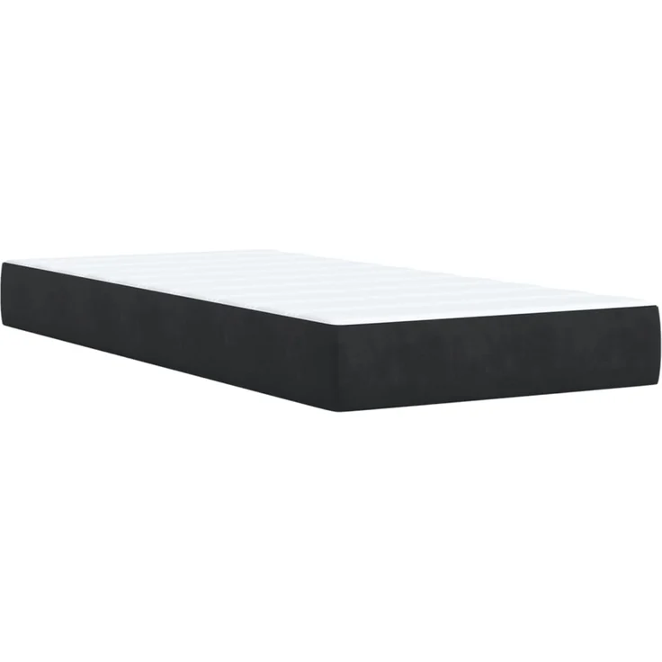 vidaXL Boxspringbett mit Matratze Schwarz 90x200 cm Samt 3287646 – Bild 7