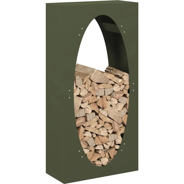 vidaXL Brennholzregal Olivgrün 50x23x100 cm Kaltgewalzter Stahl 864184 – Bild 4