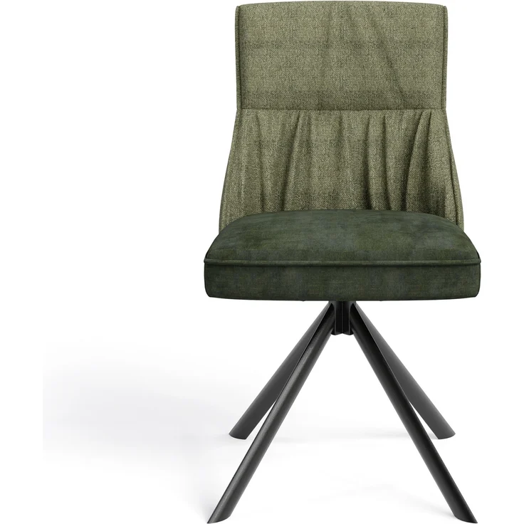 Stuhl >CALIFORNIA< 2er-Set in grün aus Webstoff/Velvet 50x89x56 cm (BxHxT) – Bild 3