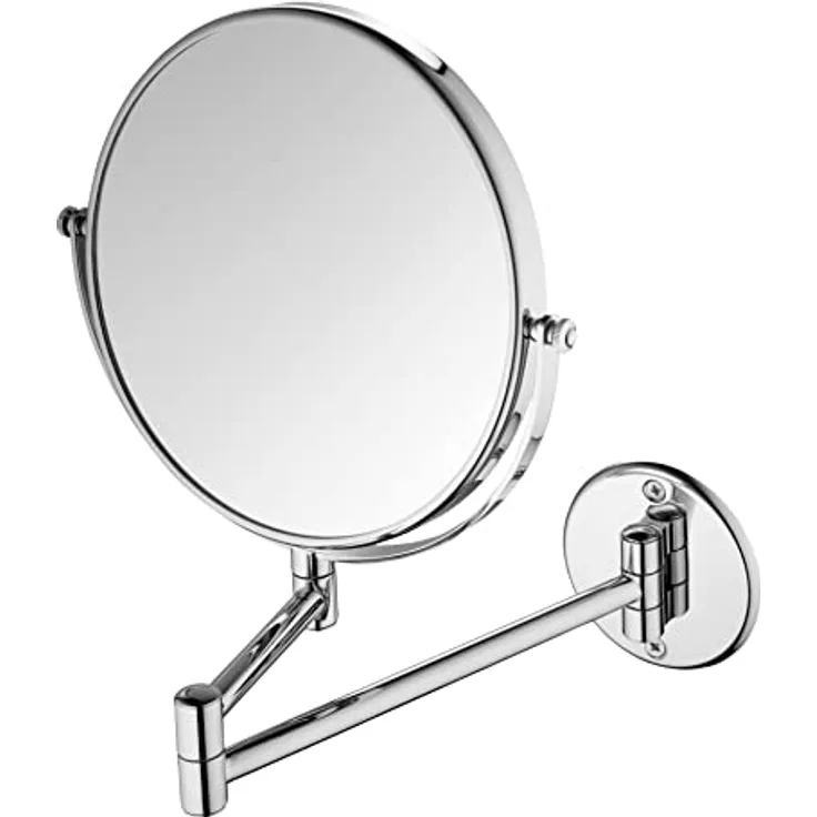 Ideal Standard IOM Kosmetikspiegel, Ø 200 mm mit 3-fach Vergrößerung, schwenkbar, Chrom, kompakt und stabil (238x25x293 mm)