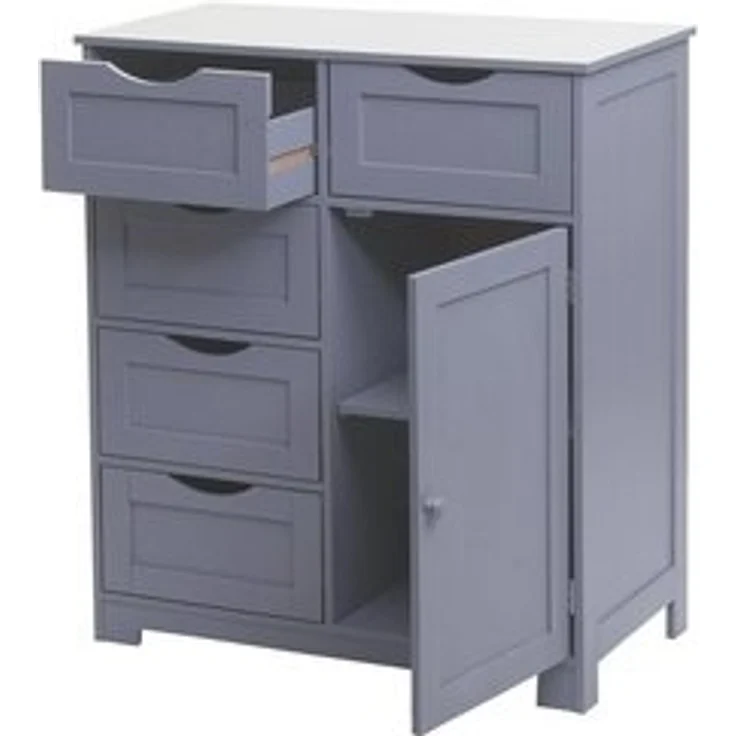 MCW Kommode MCW-B65-5S, 1 Tür und 5 Schubladen, Magnetischer Türverschluss – Bild 6