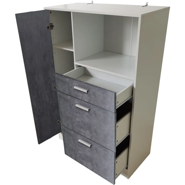 HTI-Line Küchenbuffet Küchenschrank Kombi L Blanca (Stück, 1-St, 1 Küchenschrank Kombi L Blanca) Küchenbuffet Mehrzweckschrank Mikrowellenschrank – Bild 4