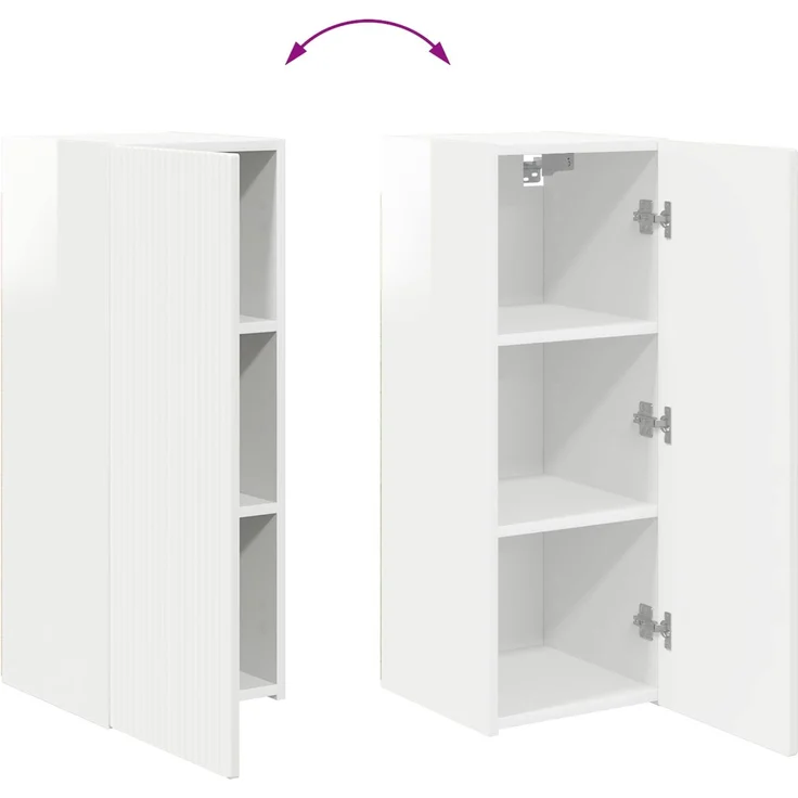 vidaXL TV-Schrankset 4 pcs Hochglanz Weiß Holzwerkstoff 3409163 – Bild 12
