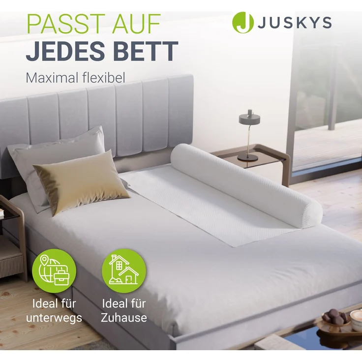 Juskys Aufblasbarer Rausfallschutz Louana 130 cm - Schnell aufblasbar mit Fußpumpe, ideal für Urlaub - Rausfallschutz Baby Kinderbett Bettkantenschutz – Bild 6