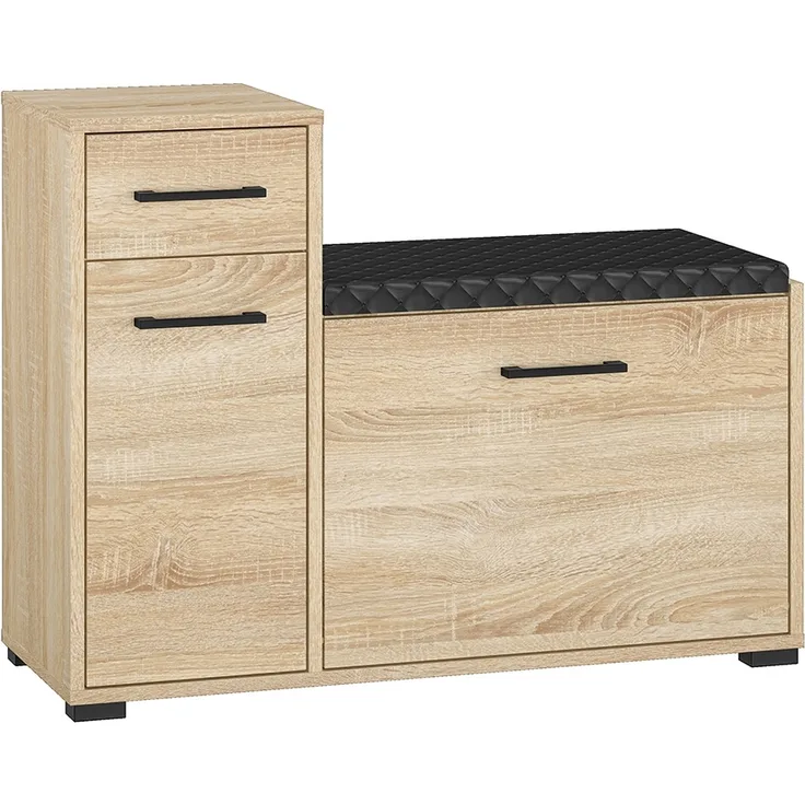 Schuhschrank mit Bank Eiche hell CHEB-131