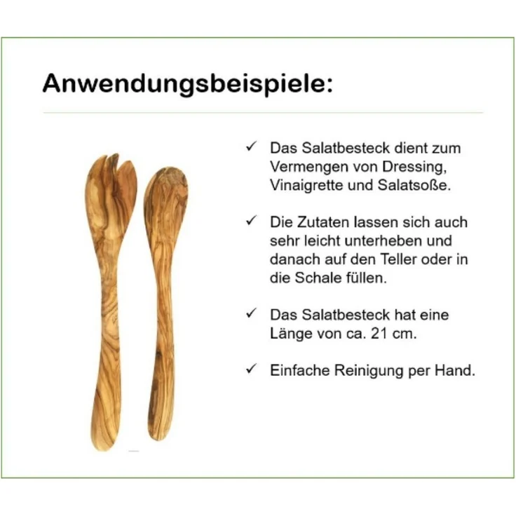 Olivenholz-erleben Salatbesteck Salatbesteck klein aus Olivenholz (1-tlg) – Bild 3