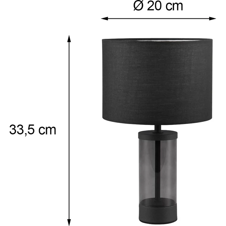 Trio Leuchten Tischleuchte Grazia E14, schwarz, Metall/Glas – Bild 4