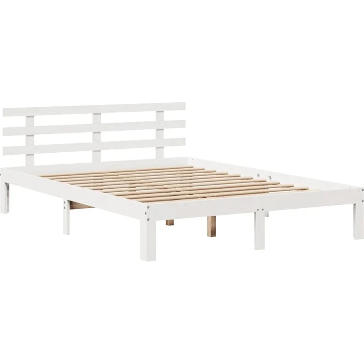 Doppelbett, Bettgestell Modernen mit Kopfteil ohne Matratze Weiß 160x200 cm d1030e – Bild 5