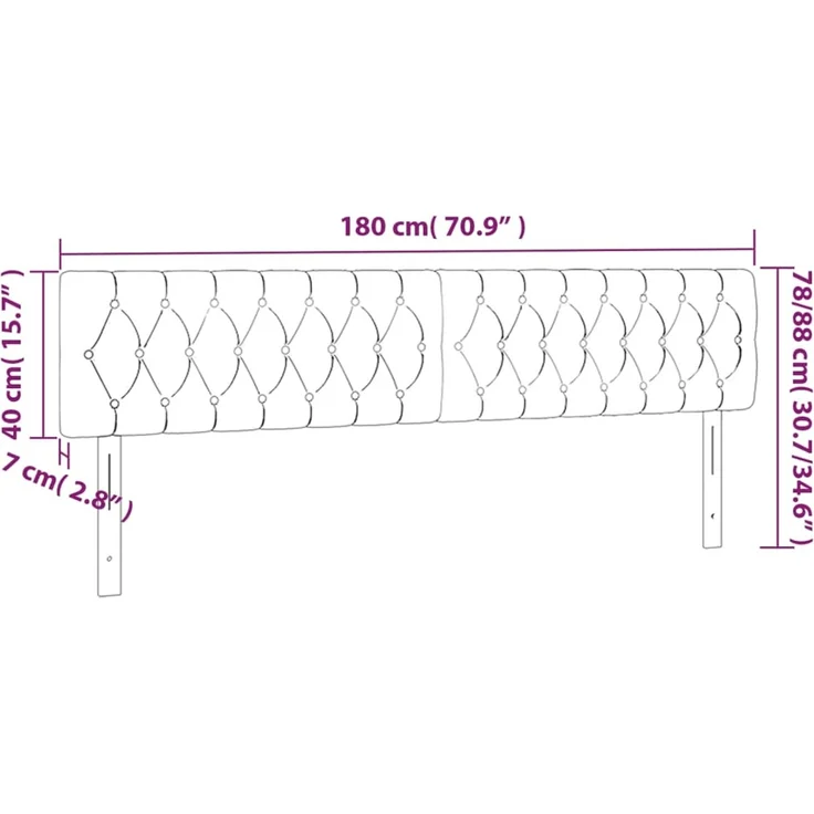 vidaXL Kopfteile 2 Stk. Rosa 90 x 7 x 78/88 cm Samt 346381 – Bild 8