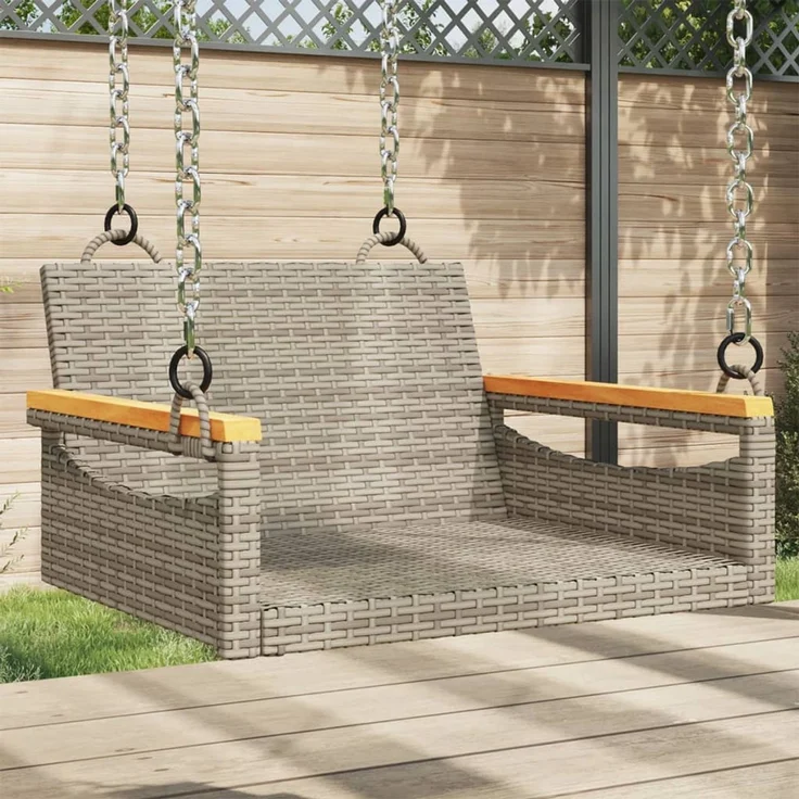 vidaXL Hängesessel Grau 63x62x40 cm Poly Rattan 368162 – Bild 1