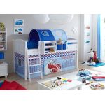 Hochbett "Eric" Country 90x200 Kiefer massiv weiß