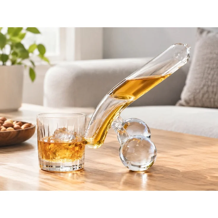 Whiskykaraffe Dekanter aus Glas Lustige Schnapsflasche Transparent – Bild 2