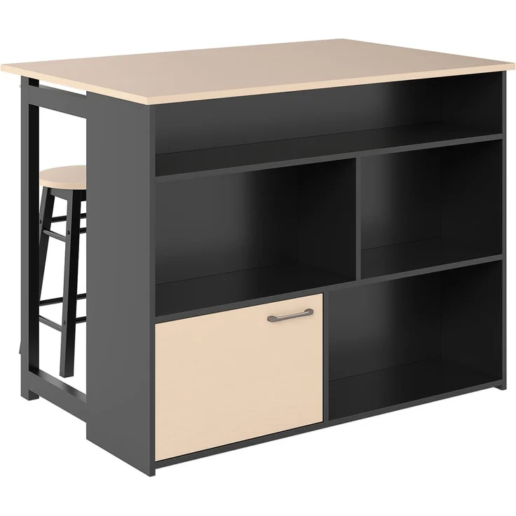 3-teiliges Bartisch-Set, klappbar mit Stauraum, 116x70x89,5 cm, Schwarz – Bild 5
