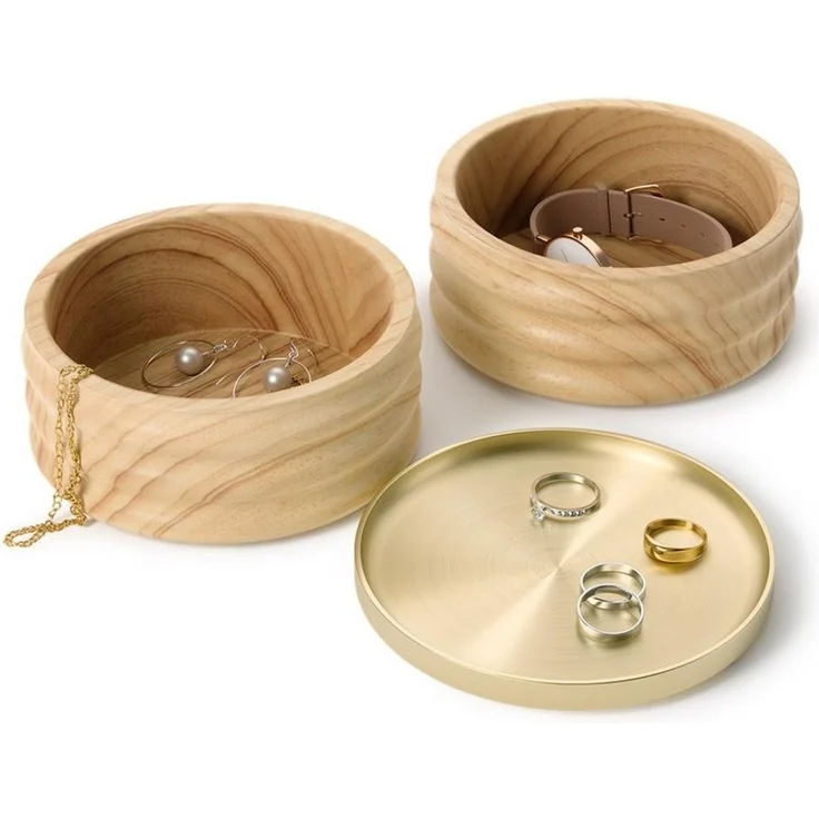 Umbra Aufbewahrungsbox Tesora, aus Holz, 13cm, stapelbare Schmuckdose – Bild 4