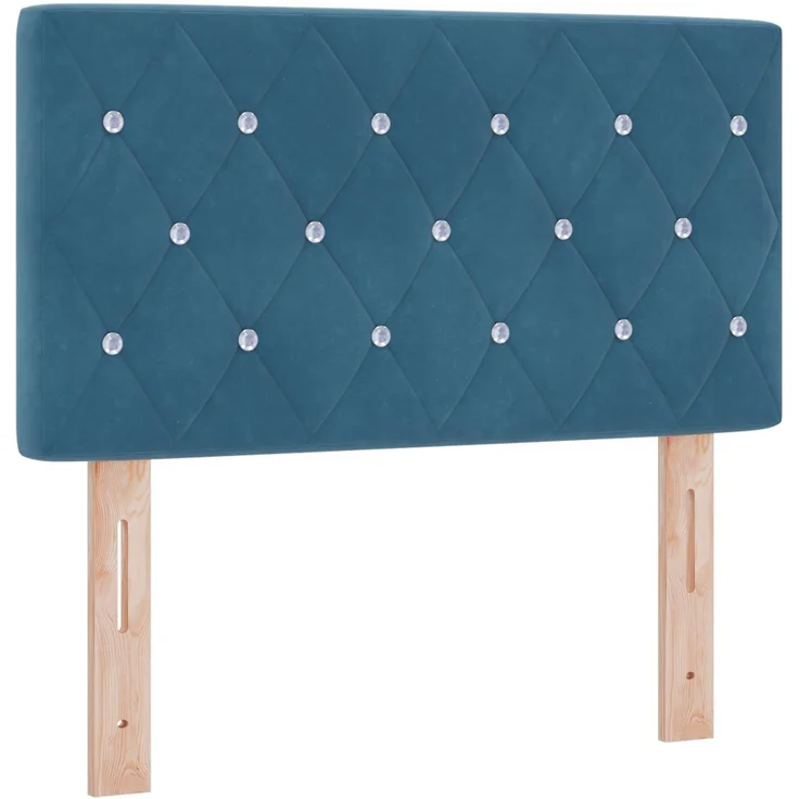 vidaXL Boxspringbett mit Matratze Dunkelblau 100 x 200 cm Samt 3451617 – Bild 4