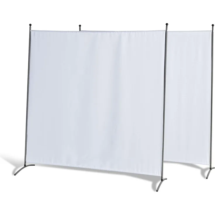 GRASEKAMP Qualität seit 1972 Doppelpack Stellwand 180x180 cm - weiß - Paravent Raumteiler Trennwand Sichtschutz