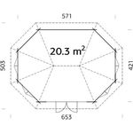 Palmako Pavillon Hanna 20,3 m² : Naturbelassen
