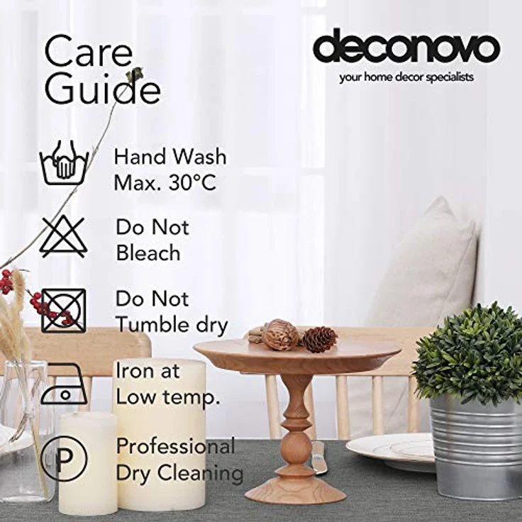 Deconovo Tischdecke Abwaschbar Leinenoptik Lotuseffekt Tischwäsche Wasserabweisend Tischtuch 240x150 cm Grau – Bild 6