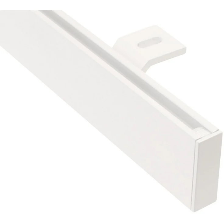 iso-design Gardinenstange Gardinenschiene Unischiene eckig zur Deckenmontage, 1-läufig, Fixmaß, mit Bohren, Aluminium – Bild 1
