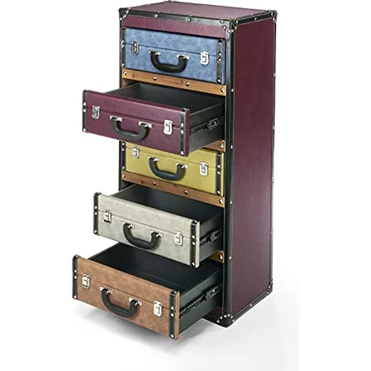 Kobolo Regal Kommode in Kofferoptik -Bunt- 5 Fächer – Bild 4