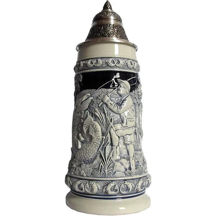 KING Bierkrug Angler Seidel 0,5 Liter Bierseidel KI T1730EZ 0,5L