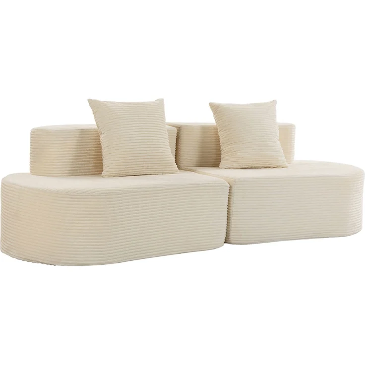 HOMCOM 3-Sitzer-Sofa, Polyester, Schaumstoff, Beige, 245 x 86 x 82 cm – Bild 1