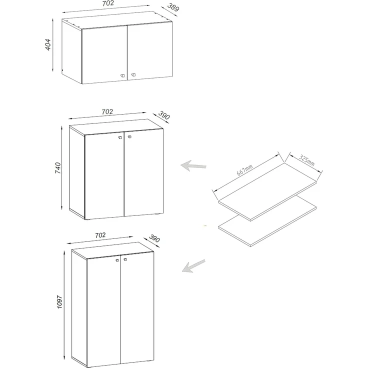 VCM Büroschrank Lona 917790 Buche H. 223 x B. 70 x T. 39 cm – Bild 4