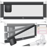 KESSER® Bettgitter 150cm Bettschutzgitter Kinderbettgitter für Kinder Babybettgitter Klappbar, Kinderbett Kinderbettschutzgitter Rausfallschutz, Bett & Elternbett hoch: 72 bis 96cm Dunkelgrau