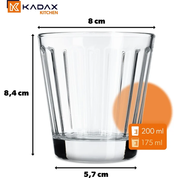 KADAX Gläser 175 ml, 6er-Set für Getränke und Säfte – Bild 9