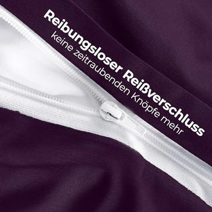 Utopia Bedding Bettwäsche 135x200 Set - Mikrofaser Bettbezug 135x200 cm + 1 Kissenbezug 80x80 cm - Lila – Bild 7