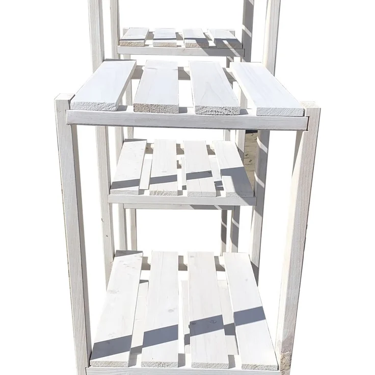 Blumentreppe Blumenregal Blumenpodest Pflanzregal Blumenhocker Standregal weiß – Bild 2