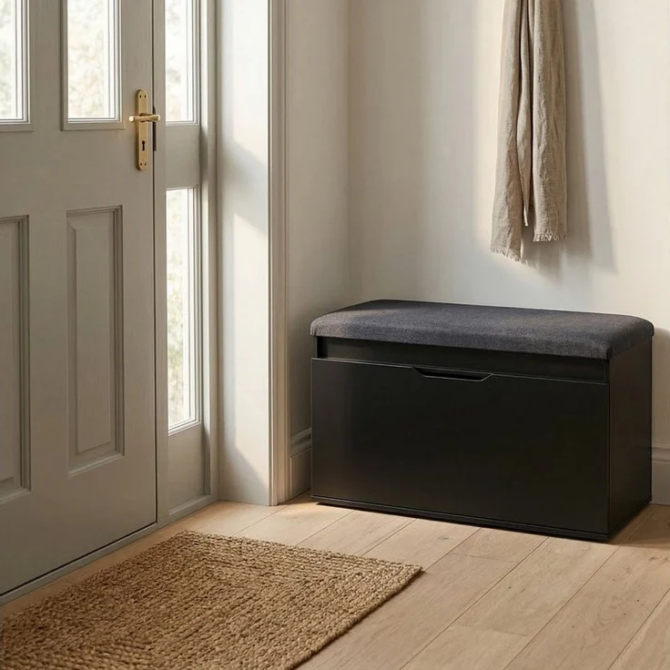 BOXIMO Schuhschrank Schuhschrank mit Sitzfläche und Stauraum SOTO, 80 x 50 x 35 cm (Schuhschrank GRADIA mit Sitzbank) – Bild 1