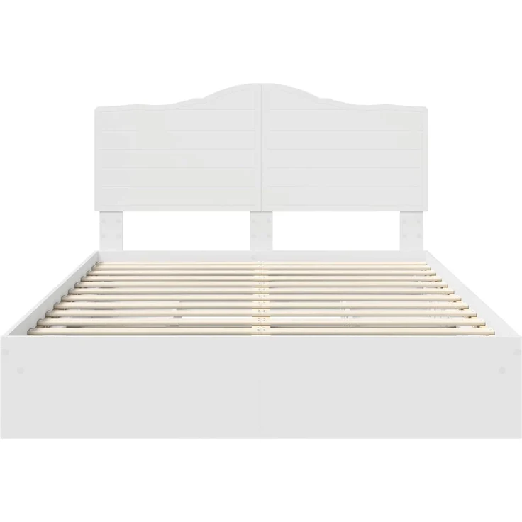 vidaXL Aufbewahrungsbett mit Kopfteil Weiß 140 x 200 cm Holzwerkstoff 3413499 – Bild 7