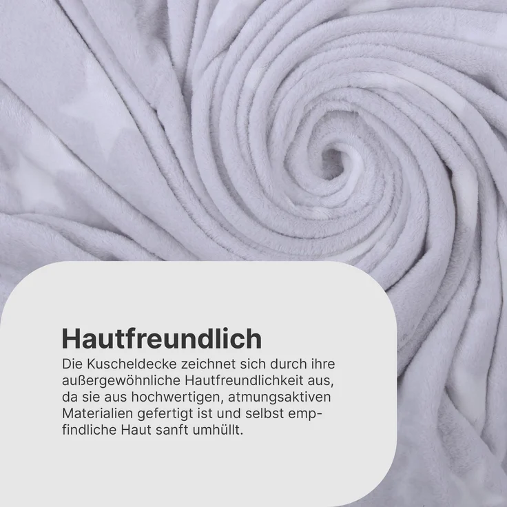Kuscheldecke - leuchtende Flanell Decke 150x200cm (Grau) Flauschige Leuchtdecke Wohndecke für Mädchen Jungen Kinderimmer, Tagesdecke Oeko-TEX – Bild 6