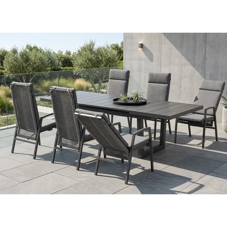 Gardissimo NIZZA 7tlg Alu Gartenmöbel Set Sitzgarnitur Keramik verstellbar