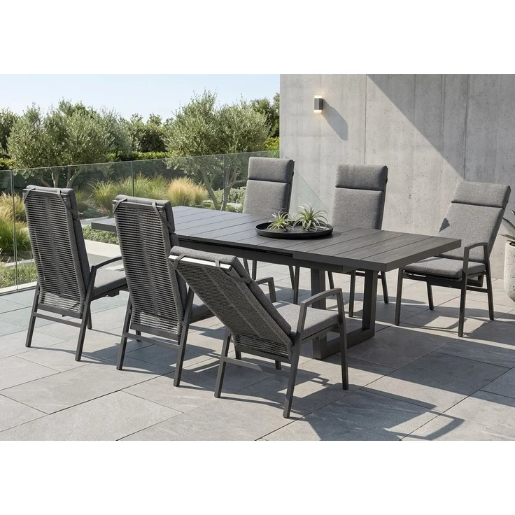 Gardissimo NIZZA 7tlg Alu Gartenmöbel Set Sitzgarnitur Keramik verstellbar – Bild 1