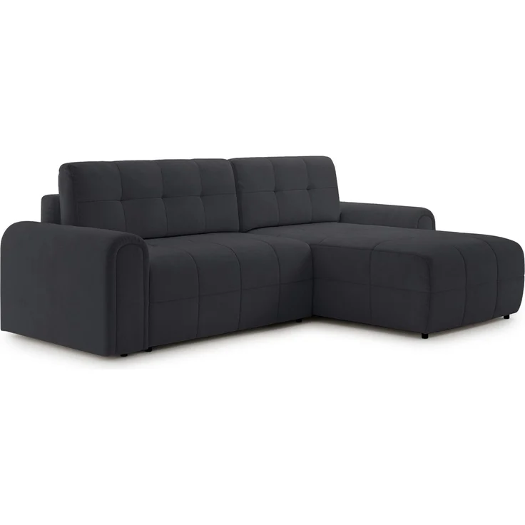 Selsey Simolla – Ecksofa mit Schlaffunktion und Bettkasten, rechts, Chenille, Anthrazit, – Bild 1