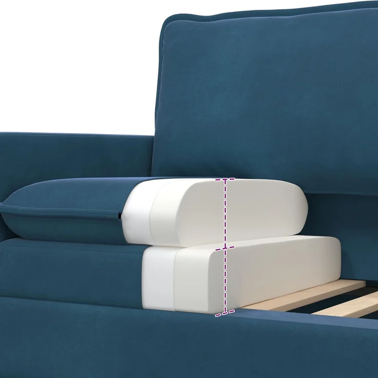 vidaXL Sofa Set 2 pcs Blau Samt 3417075 – Bild 6