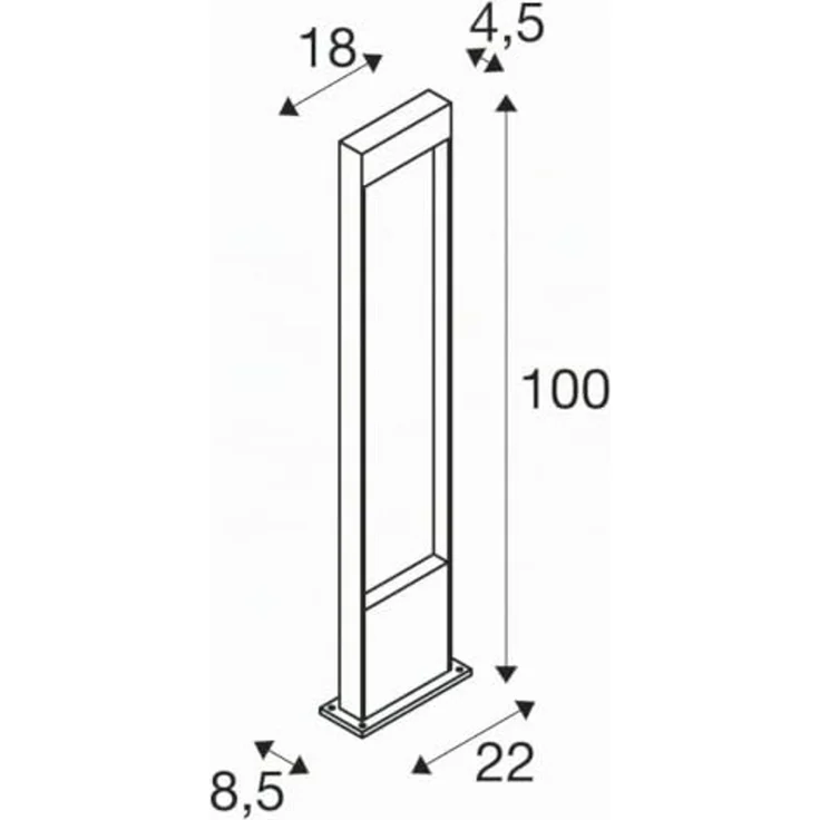 SLV Leuchte 1002958 FLATT POLE 100 Outdoor LED Stehleuchte 3000K IP65 anthrazit – Bild 7