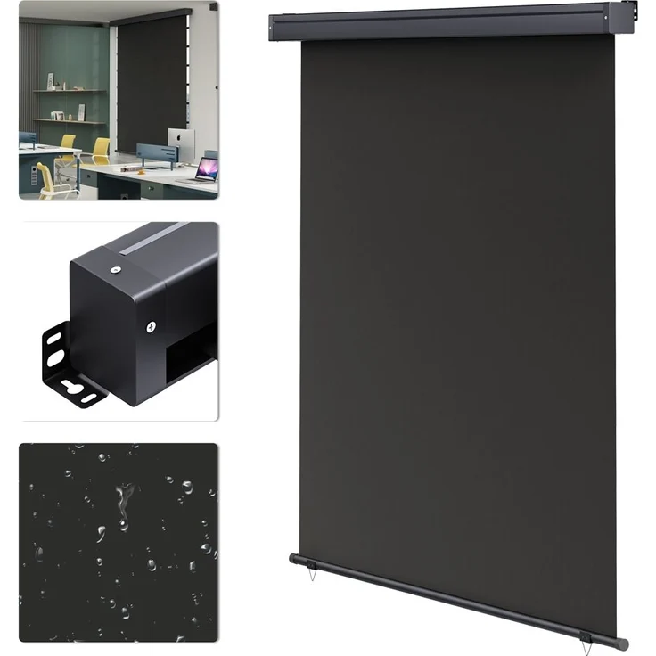 Senkrechtmarkise ausziehbar Seitenmarkise Windschutz 140x140cm Anthrazit – Bild 1