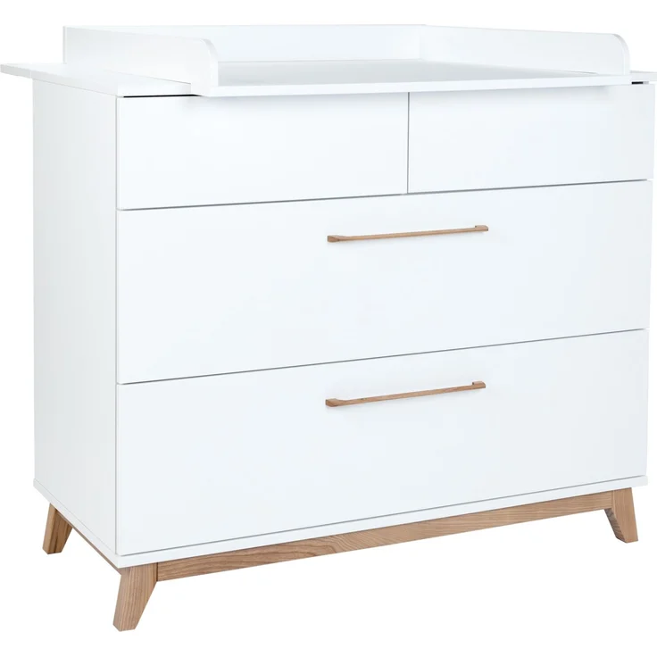 Wickelkommode mit abnehmbarem Wickelaufsatz »Lina«, (B/H/T): 115/104/77 cm, Weiß / Walnuss, Arthur Berndt – Bild 2