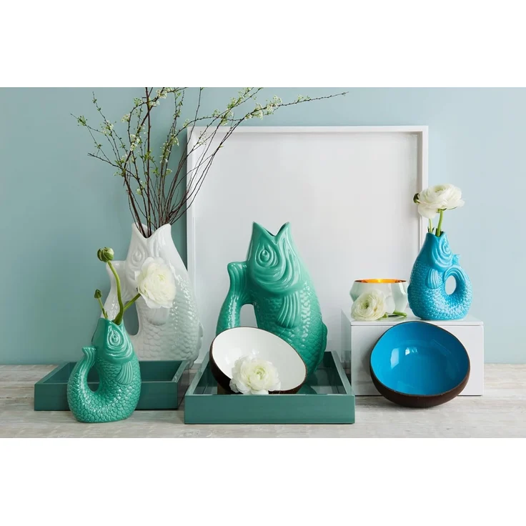 Gift Company Monsieur Carafon Fisch Vase S grau 1 2 L – Bild 2