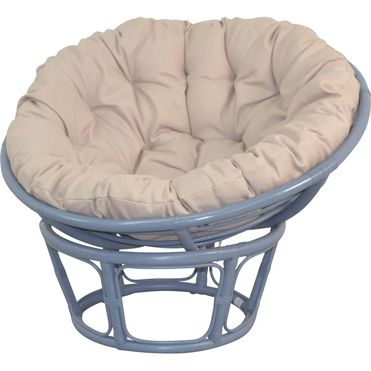Papasansessel, Relaxsessel aus Rattan handgearbeitet, Ø 100cm, grau – Bild 1