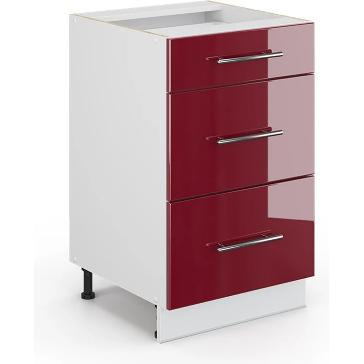 Badschrank Fame-Line Bordeaux Hochglanz 50 x 82 cm ohne Arbeitsplatte Vicco – Bild 1