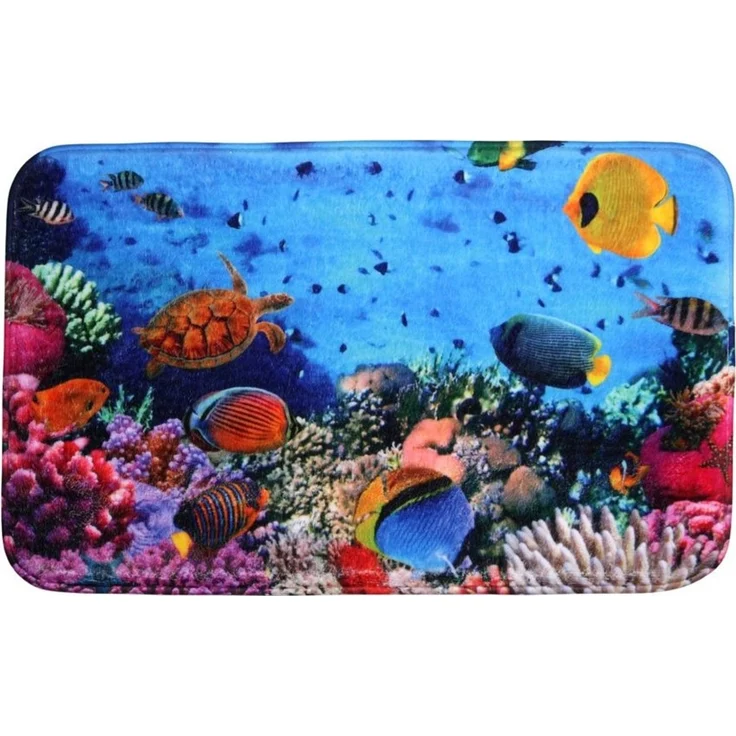 Sanilo Badematte Ocean, rutschhemmend, waschbar, schnelltrocknend, Polyester, rechteckig, sehr weich, hochwertig & modern, 50 x 80 cm oder 70 x 110 cm – Bild 1