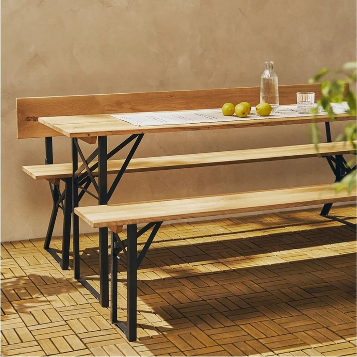 Natural Goods Berlin 2er Set Bierzeltgarnitur klappbar - Metall Gestell für Biertisch (Schwarz, 70x42 cm) - Tischbeine für Festzeltgarnitur - Stabiles Tischgestell für Garten, Terrasse & Camping – Bild 2