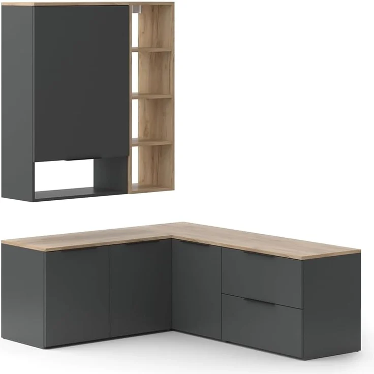 Wohnwand Wido Anthrazit 5 Teile Vicco – Bild 1